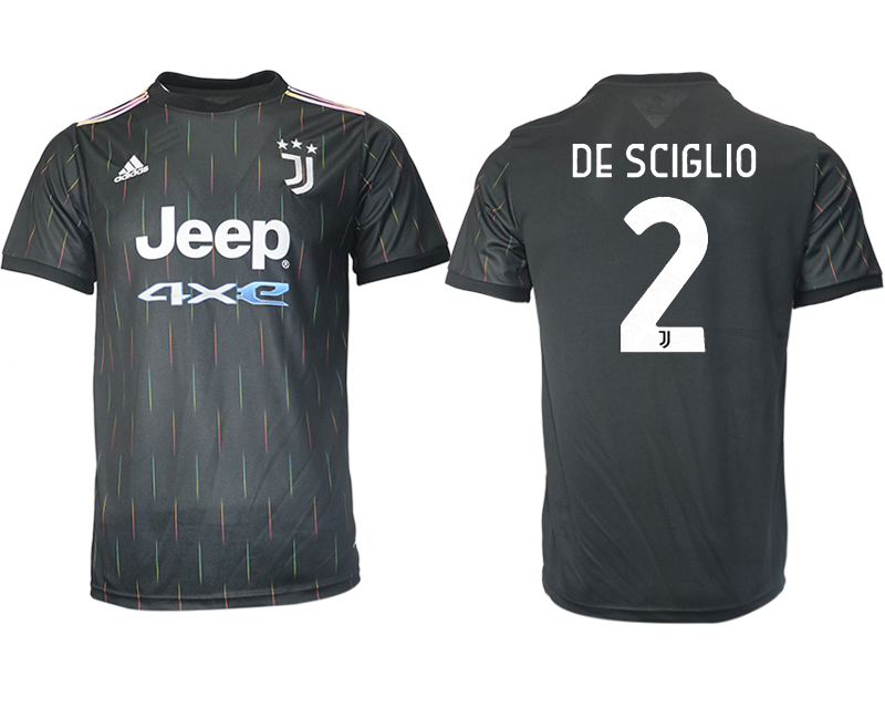 Men 2021-2022 Club Juventus away aaa version black #2 Soccer Jersey